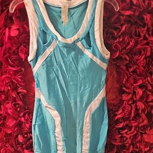 KToo New Women's Blue and White Sleeveless Cutout Dress Size Large